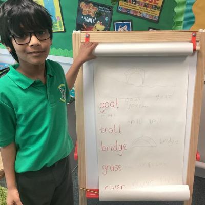 Look who has been practising some of the keywords from the story using our brand new easel? Well done!